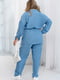 Блакитний монохромний костюм: блуза-жакет на зав’язках та штани | 6712260 | фото 4