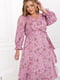 Штапельна рожева сукня в квітковий принт, доповнена поясом-зав’язкою | 6712275 | фото 2