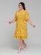 Шифонова жовта сукня з принтом | 6712438 | фото 3