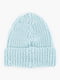 Тепла блакитна трикотажна шапка з логотипом | 6712467 | фото 2