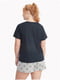 Піжама сіра з принтом: футболка та шорти | 6712477 | фото 2
