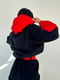 Теплий костюм із хутром чорно-червоний | 6713062 | фото 3