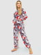 Пижама плюшевая на резинке серая с принтом | 6713269 | фото 3