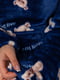 Пижама плюшевая на резинке синяя с принтом | 6713271 | фото 5