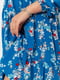 Коротка сукня вільного крою синя в принт | 6713283 | фото 6