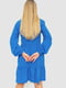 Платье короткое свободного кроя синее в горошек | 6713284 | фото 4