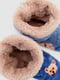 Тапочки-сапожки плюшевые голубые с принтом | 6713337 | фото 5