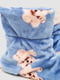Тапочки-сапожки плюшевые голубые с принтом | 6713337 | фото 6