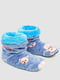 Тапочки-сапожки плюшевые синие с принтом | 6713338 | фото 2
