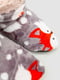 Тапочки-сапожки плюшевые серые с принтом | 6713339 | фото 3