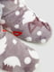 Тапочки-сапожки плюшевые серые с принтом | 6713341 | фото 3