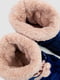 Тапочки-сапожки плюшевые синие с принтом | 6713343 | фото 6