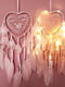 Світильник-нічник креативний ловець снів серце з пір'ям для декору рожевий | 6015662 | фото 5