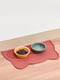 Нековзний силіконовий килимок-підставка під миски для собак і котів з піднятими краями, водонепроникний UrbanPet, теракотовий | 6713881