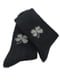 Шкарпетки теплі з хутром норки «Flower» чорні | 6714243 | фото 2