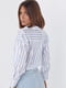 Шелковая бело-синяя блуза на пуговицах в полоску | 6721590 | фото 2