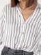 Шелковая белая блуза на пуговицах в полоску | 6721591 | фото 4