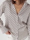 Шовкова блуза кавового кольору в горошок | 6721592 | фото 4