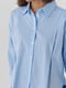 Голубая рубашка с узором в вертикальную полоску | 6721595 | фото 4