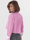 Укороченная розовая рубашка в полоску с двумя карманами | 6721597 | фото 2