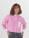 Укорочена рожева сорочка в смужку із двома кишенями | 6721597 | фото 5