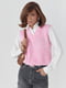 Набір: біла сорочка з рожевим жилетом. | 6721599