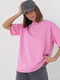 Однотонна рожева футболка в стилі oversize | 6721634 | фото 5