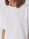 Однотонная белая футболка в стиле oversize | 6721636 | фото 4