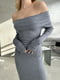 Сіра сукня-футляр з відкритими плечима | 6721702 | фото 3