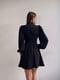 Чорна ефектна міні-сукня з комірцем-стійкою | 6721726 | фото 3