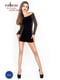 Бодістокінг Passion BS025 black, плаття-сітка, спущене плече, довгий рукав | 6715343 | фото 2