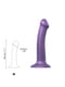 Насадка для страпону Strap-On-Me Mono Density Dildo Violet M, діам. 3,3 см, одношаровий силікон, гну | 6717096 | фото 3