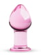 Рожева анальна пробка зі скла Gildo Pink Glass Buttplug | 6717668
