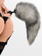 Силіконова анальна пробка з хвостом із натурального хутра Art of Sex size M Artctic fox | 6718907 | фото 3