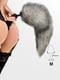 Силіконова анальна пробка з хвостом із натурального хутра Art of Sex size M Artctic fox | 6718907 | фото 4