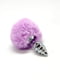 Металева анальна пробка Кролячий хвостик Alive Fluffy Twist Plug S Purple, діаметр 2,9 см | 6719016 | фото 3