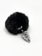 Металева анальна пробка Кролячий хвостик Alive Fluffy Twist Plug S Black, діаметр 2,9 см | 6719017 | фото 2