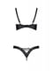 Комплект з екошкіри Passion Celine Bikini 4XL/5XL black, відкритий бра, стрінги зі шнурівкою | 6719567 | фото 4