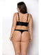 Комплект з екошкіри Passion Malwia Bikini 4XL/5XL black, з люверсами та ремінцями, бра, трусики | 6719582 | фото 2