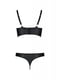 Комплект з екошкіри Passion Malwia Bikini 4XL/5XL black, з люверсами та ремінцями, бра, трусики | 6719582 | фото 4