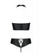 Комплект з екошкіри Passion Nancy Bikini 4XL/5XL black, бра та трусики з імітацією шнурівки | 6719585 | фото 4