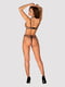 Еротичний комплект зі стреп Obsessive Badossa 2-pcs set S/M, чорний, з доступом, бюстгальтер, стрінг | 6719655 | фото 4