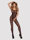 Бодістокінг Obsessive Bodystocking F213 S/M/L, імітація мереживного боді та резинки для панчіх | 6719658