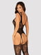 Бодістокінг Obsessive Bodystocking F237 S/M/L, рослинне плетіння, імітація панчіх | 6719665 | фото 2