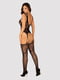 Бодістокінг Obsessive Bodystocking F237 S/M/L, рослинне плетіння, імітація панчіх | 6719665 | фото 4