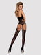 Бодістокінг Obsessive Bodystocking G310 S/M/L, топ, панчохи, підв’язки, круглі вирізи | 6719667 | фото 4