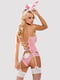 Еротичний костюм зайчика Obsessive Bunny suit 4 pcs costume pink S/M, рожевий, топ з підв’язками, тр | 6719682 | фото 2