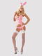 Еротичний костюм зайчика Obsessive Bunny suit 4 pcs costume pink S/M, рожевий, топ з підв’язками, тр | 6719682 | фото 3