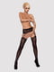 Панчохи-стокінги з рослинним малюнком Obsessive Garter stockings S206 black S/M/L чорні, імітація га | 6719688 | фото 3