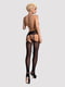 Панчохи-стокінги з рослинним малюнком Obsessive Garter stockings S206 black S/M/L чорні, імітація га | 6719688 | фото 4